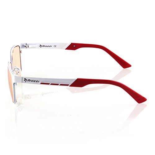 Arozzi Visione VX-800 Computer gaming glasses - Anti-glare, UV and Blue light protection, Eye strain relief, Comfortable gaming, White