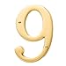 Baldwin Estate 90679.003.CD Solid Brass Traditional House Number Nine in Polished Brass, 4.75
