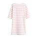 Little Girls' Kitty Nightgowns Cat Sleep Shirts Cotton Nightie Pink 3/4 Sleeve for Toddler