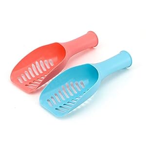 AKDSteel - Pala per lettiera e Gatti, a Forma di Cilindro Blue