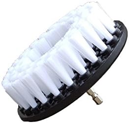 Bring It On Cleaning 5 Inch Flat Drill Brush, Clean Tile and Grout, Clean Stone and Brick, Clean Rims, Shower Pans and Tubs, Sinks and Floors. Drill Scrub Brush (White)