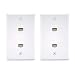 VCE 2-Pack 2 Port RJ45 Cat6 Female to Female Wall Plate UL Listed