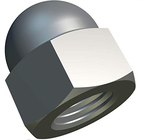 M6 Dome Hex Cap Nuts Stainless Steel (Pack of 50) Hexagon Acorn Decorative for Screws/Bolts - Domed Round Head Protection Cover Cap Nut Accorting to Standard DIN 1587 Silver Tone (6 mm)