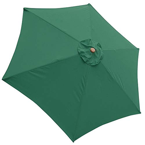 AMPERSAND SHOPS Replacement Cover for 9-Ft. 6-Rib Outdoor Patio Umbrella Canopy Sunshade Top (Green)