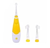 Baby Sonic Toothbrush (1-4 Years Old) Toddles Electric Toothbrush Battery Toothbrushes Oral Care 3 Tooth Brush Heads (yellow)