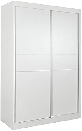 Schiebeturenschrank Kleiderschrank Bermeo 04 Farbe Weiss 220 X 150 X 65 Cm H X B X T Amazon De Baumarkt