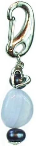 Dog Collar Charm Jewelry, Blue Chalcedony Gemstone Handcrafted