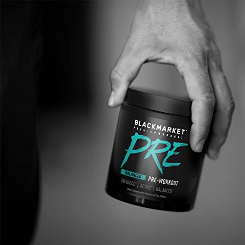 BLACKMARKET PRE Workout Flavored Energy Powdered Drink Mix for Men