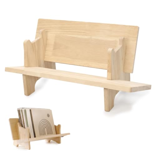 Natural Wood Desktop Book Rack, Tabletop Small Bookshelf Organizer at Amazon