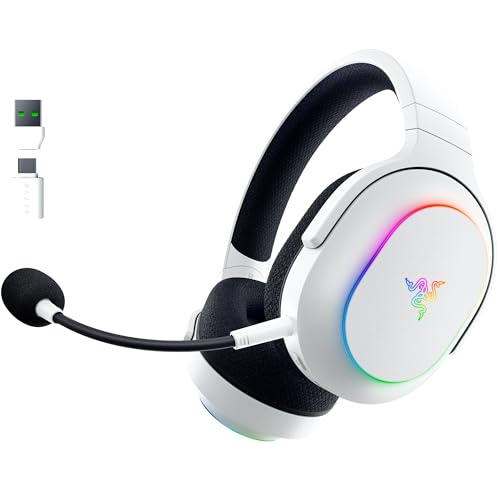 Razer Barracuda X Chroma - kabelloses Multiplattform-Gaming-Headset mit 6 Zonen Chroma RGB (SmartSwitch Hyperspeed & Bluetooth, 40mm Treiber, abnehmbares HyperClear Cardioid-Mikrofon) Weiß
