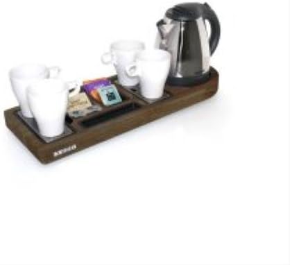Corby of Windsor, Buckingham Grand Welcome Tray - Dark Wood (With 1L Kettle)