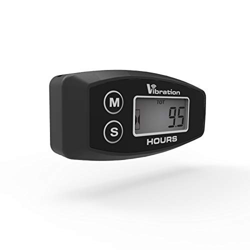 Jayron JR-HM015B LCD Wireless Hour Meter,Digital Vibration Hour Meter,for All Vibrating Machine,Air Compressor,Generator,Jet ski,Lawn Mower, Motocycle,Chainsaw and Other Small Engines (Black-015B)