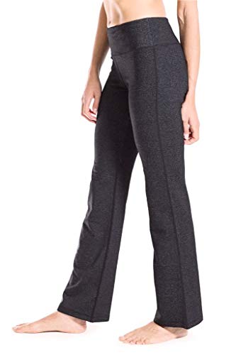 Yogipace 27″/28″/29″/30″/31″/32″/33″/35″/37″ Inseam,Petite/Regular/Tall, Women’s Bootcut Yoga Pants Long Workout Pants, 27″, Charcoal, Size S