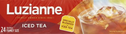 LUZIANNE UNSWEETENED ICED TEA BAGS, FAMILY SIZE, 24CT BOX (PACK OF 1)