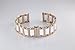 AUTULET 18mm Luxury Ceramic Link Watch Strap Replacement in Two Tone Rose Gold and White Solid Stainless Steel