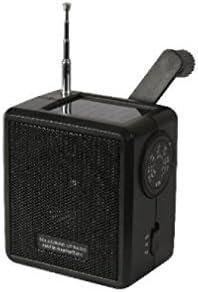 Black Solar Sun Powered Hand Crank Wind Up AM FM Weather Band Survival Radio