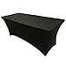 GWHome 6 ft Spandex Fitted Stretch Tablecloth Rectangular Table Cover Wedding Banquet Party (Black, 6 ft)