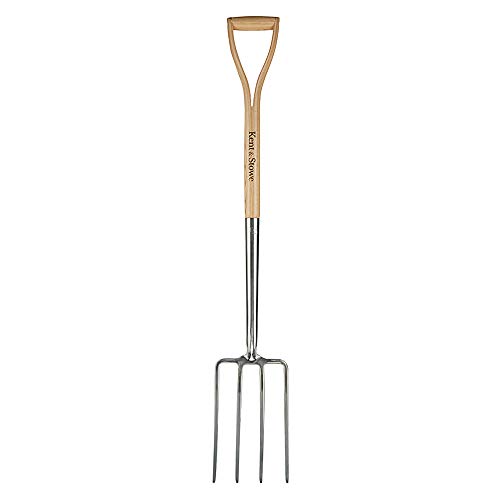 Kent & Stowe Spatengabel – Garten-Forke zum Umgraben aus Edelstahl, für große Bodenflächen, Heugabel mit Stiel aus…