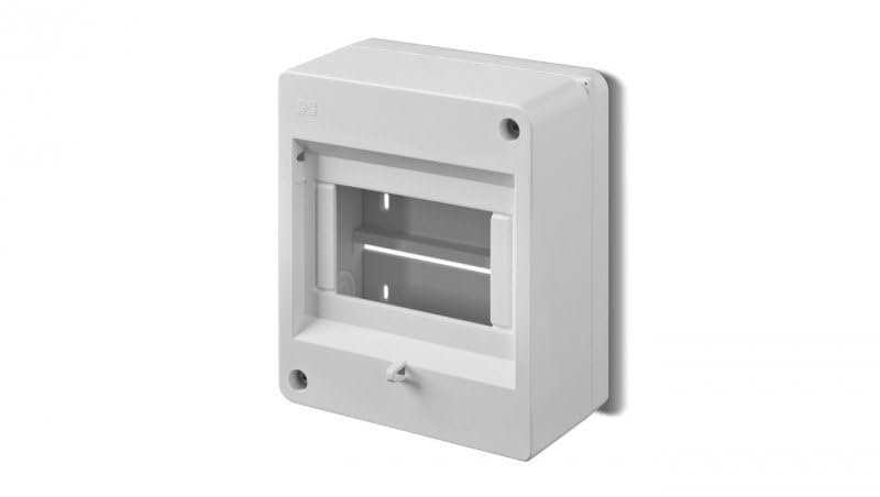 Elektro-Plast Fuse Box IP30 Distribution Box Surface-Mounted AP Wet Room Sub-Distribution Transparent Lid 5 PLE, Black