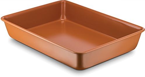 Ceramic Coated Baking Pan 9" x 13" – Premium Nonstick, Even Cooking, Dishwasher and Oven Safe - PTFE/PFOA Free - Red Cookware and Bakeware by Bovado USA
