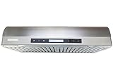 XtremeAIR LED Lights, 1.0mm Non-Magnetic Stainless Steel, PX14-U30 Low Profile Under Cabinet Mount Range Hood with Baffle Filters, 30"