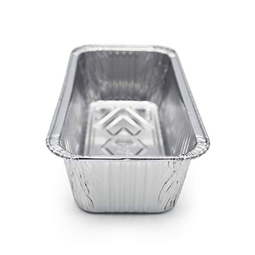 Fig & Leaf (60 Pack) Premium 2-LB Loaf Baking Pans l Standard Size 8.5" x 4.5" x 2.5" l Bread Pan l 28 Gauge l Top Baker's Choice Disposable Aluminum Foil for Cakes Meatloaf Lasagna Oven Safe Sturdy