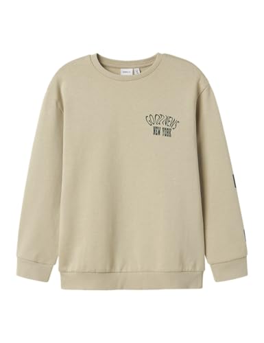 NAME IT Nkmnolen Ls Nreg Sweat Bru, Fossil d'Islande, 134-140 Garçon