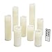LampLust 8 Ivory Slim Flameless Candles with Warm White LEDs, Smooth Finish, Assorted Sizes, Remote and Batteries Included