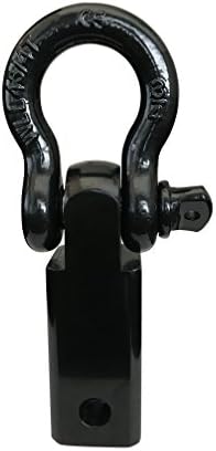 Shackle Hitch By Atlas - Safe Secure Receiver Mounts To 2” Receivers - Secure Tow Point For Trucks SUV’s - Includes Rugged Powder Coating ¾ D Ring