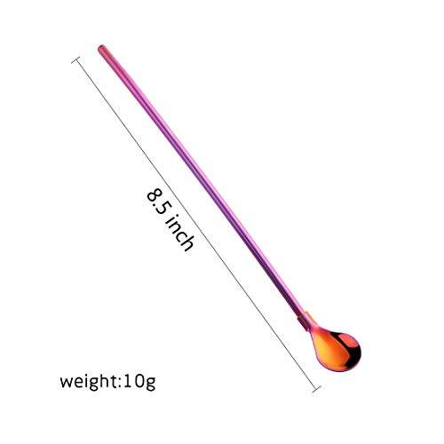 Do Buy 8 PCS Spoon Straws Drinking Spoon for Frozen Drink, Milkshake, Smoothies, Ice Cream Sundaes with 2 Cleaner