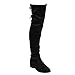 LILIANA GD97 Women's Drawstring Thigh High Flat Stretchy Boots Run Half Size Big