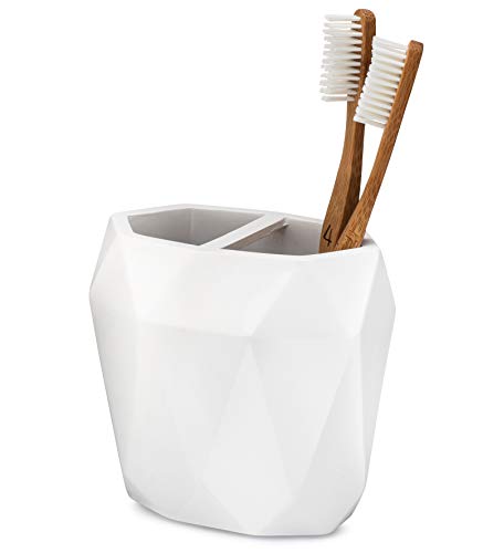 Essentra Home Modern White Collection Toothbrush Holder - Thumbnail 2