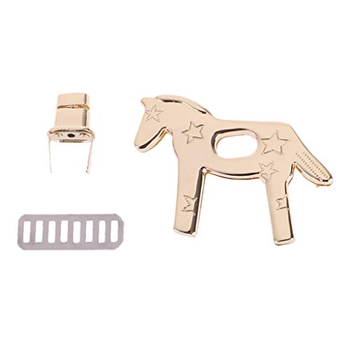 Misright 2 Sets Horse Shape Metal Purse Handbag Twist Turn Lock DIY Handbag Shoulder Bag Purse Hardware Accessories