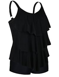 Traje de baño, tankini de dos piezas para dama con volantes