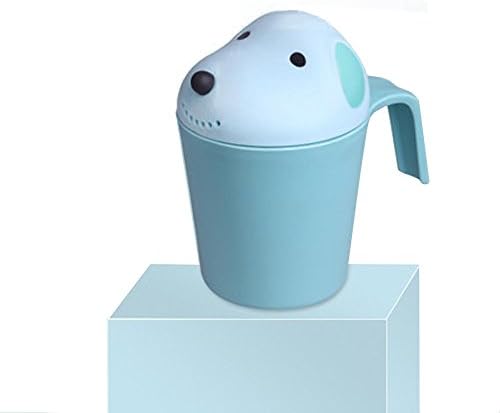 Shampoo Rinse Cup Baby Head Rinse Pail with Showerhead Waterfall Rinser Cute Cat Design Multi-function Shower , blue YXBaby