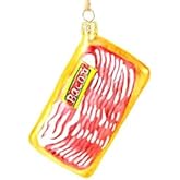 The Bridge Collection Deli Bacon Package Ornament - Pack of Bacon Christmas Tree Ornaments - Breakfast Food Ornament for Holiday Decor - Cooking Ornaments