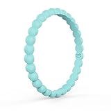 Thin and Stackable Silicone Wedding Ring for Women by Demetory, Affordable Silicone Rubber Wedding Bands - 3mm Width - 2mm Thick. Perfect for Athlete, Nurse, Police Mint Green 5