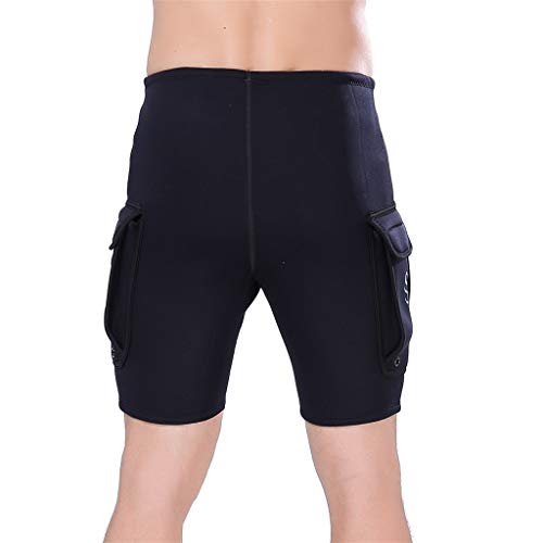 MILIMIEYIK Men's Neoprene Wetsuit Shorts Diving Suits Pants 3mm for Swimming Canoeing Surfing with Pocket Black