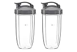 24oz Cup and Lid Top To-Go Flip Replacement Parts for Nutribullet, 2 Pack