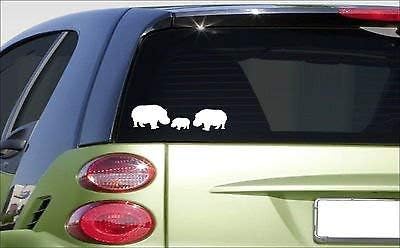 BrandVinyl Hippo Family 8.5' Sticker Decal Cute Laptop Hippopotamus Zoo Baby Africa