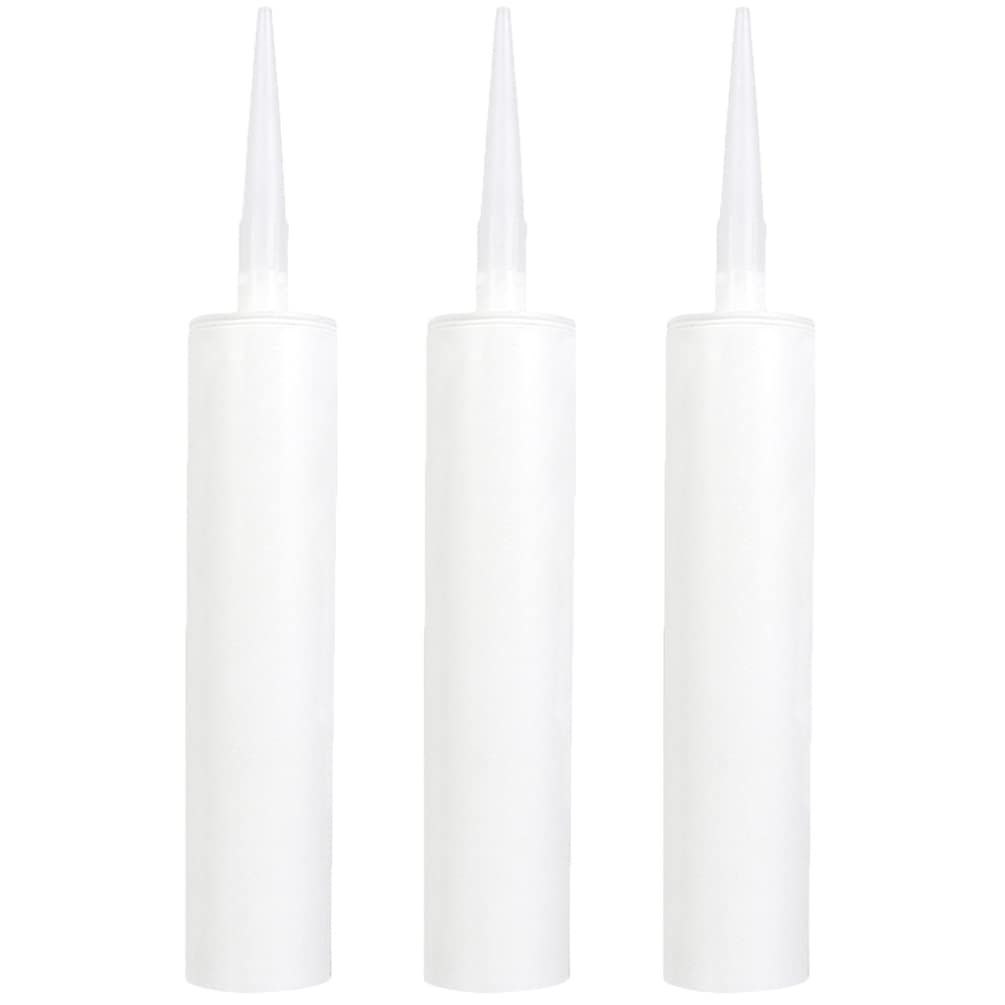 DOITOOL Empty Sealant Cartridge 3 Pack Refillable Caulk Tubes 13 Inch Plastic Mastic Tubes for Home and Diy Sealant Applications