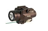 HiLight Tactical LED Flashlight and Green Laser Combo for Pistols (W/Green Laser)