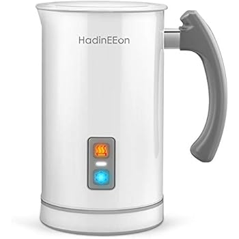 HadinEEon Milk Frother, 17.0oz/8.5oz Electric Milk Frother Steamer Stainless Steel Automatic Hot / Cold Milk Frother and Warmer for Coffee, Latte, Cappuccinos or Hot Chocolates, 650W 120V, White