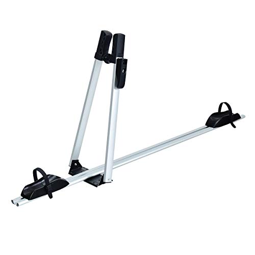 Goplus Upright Roof Mount Bike Rack, Aluminum Car Rooftop Bike Carrier