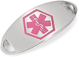 BAIYI Stainless Steel Medical Alert ID Tag for Women DIY Bracelet Free Engraving