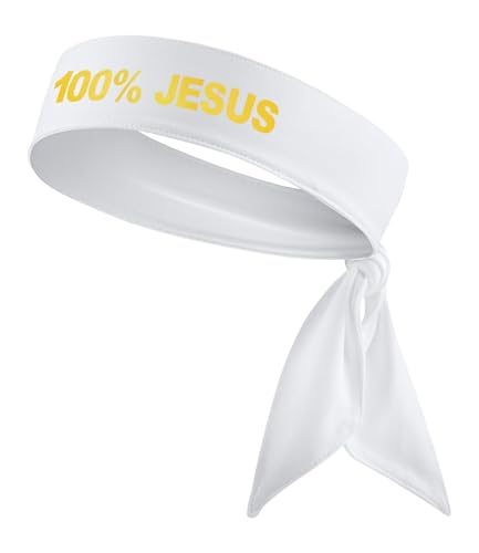 100% Jesus Headband White Black