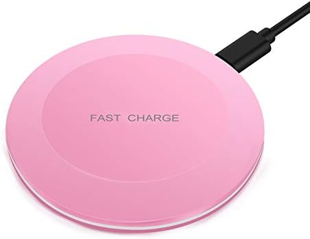 Fast Wireless Charger, Qi Certified, 3 Types Charging Mode, Ultra Slim 0.2 inches, 7.5W Compatible iPhone Xs Max /8 /X /8 Plus/XR/XS, 10W Compatible Samsung Galaxy S8 S9, 5W All Phones (Pink)