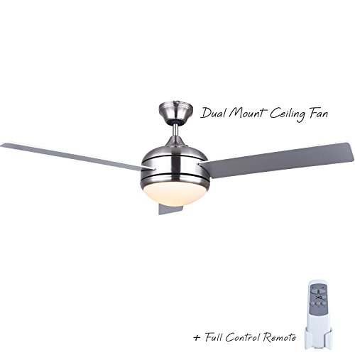Ceiling Fan 48 In Indoor Dual Mount With Light 3 Blade Reversible