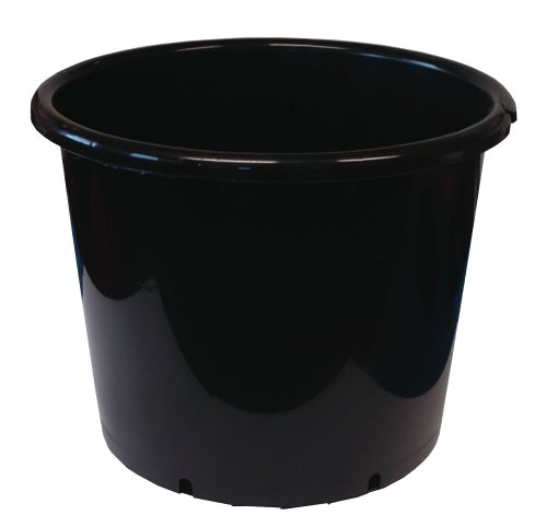 Plant It 10 litros Redonda Maceta de plástico – Negro, Negro