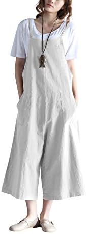 Hulaha Womens Linen Loose Fit Overalls Jumpers